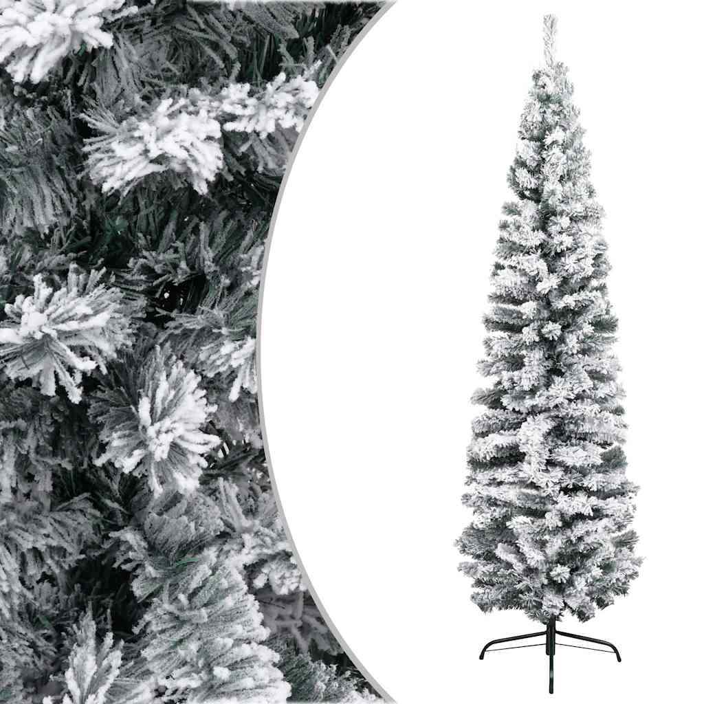 Slim Artificial Pre-lit Christmas Tree with Ball Set Green 240 cm