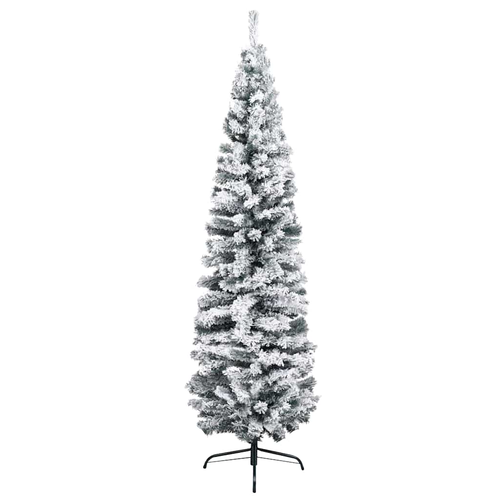 Slim Artificial Pre-lit Christmas Tree with Ball Set Green 240 cm