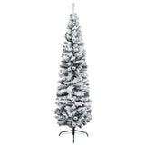 Slim Artificial Pre-lit Christmas Tree with Ball Set Green 240 cm - Side View