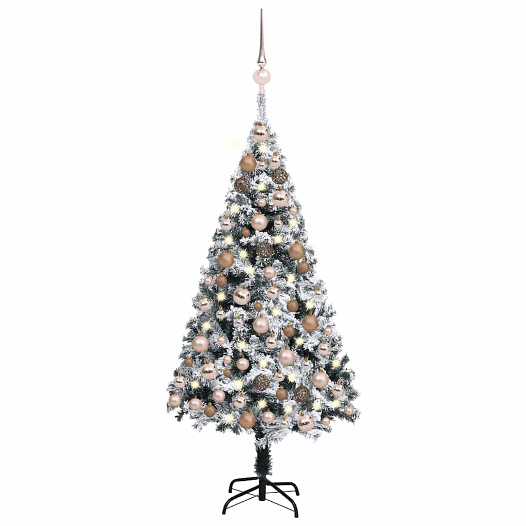 Artificial Pre-lit Christmas Tree with Ball Set LEDs Green 120 cm