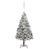 Artificial Pre-lit Christmas Tree with Ball Set Green 180 cm PVC