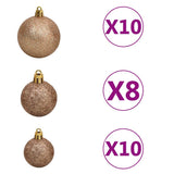 Artificial Pre-lit Christmas Tree with Ball Set Green 240 cm PVC - Rear View