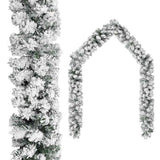 Christmas Garland with LEDs&Ball Set Green 5 m PVC