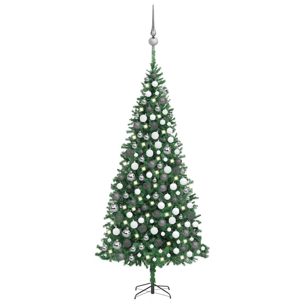 Artificial Pre-lit Christmas Tree with Ball Set LEDs 300 cm Green