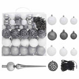 Artificial Christmas Tree LEDs&Ball Set&Flocked Snow Green 400cm - Top-Down View