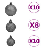 Artificial Christmas Tree LEDs&Ball Set&Flocked Snow Green 400cm - 45-Degree Angle