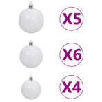 Slim Artificial Pre-lit Christmas Tree with Ball Set Green 150 cm