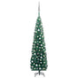 Slim Artificial Pre-lit Christmas Tree with Ball Set Green 210 cm