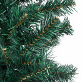 Slim Artificial Pre-lit Christmas Tree with Ball Set Green 210 cm - Side View