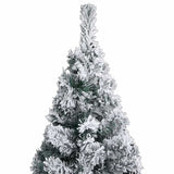Slim Pre-lit Christmas Tree with Ball Set&Flocked Snow Green 120 cm