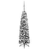 Slim Artificial Pre-lit Christmas Tree with Ball Set Green 150 cm