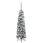 Slim Artificial Pre-lit Christmas Tree with Ball Set Green 150 cm