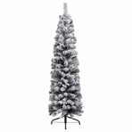 Slim Artificial Pre-lit Christmas Tree with Ball Set Green 150 cm