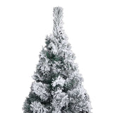 Slim Artificial Pre-lit Christmas Tree with Ball Set Green 150 cm - Top-Down View