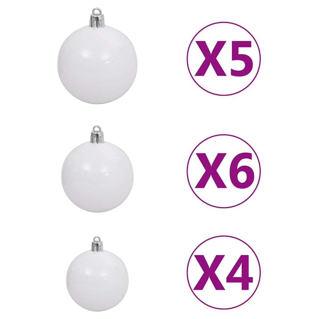 Slim Artificial Pre-lit Christmas Tree with Ball Set Green 150 cm