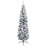 Slim Artificial Pre-lit Christmas Tree with Ball Set Green 180 cm