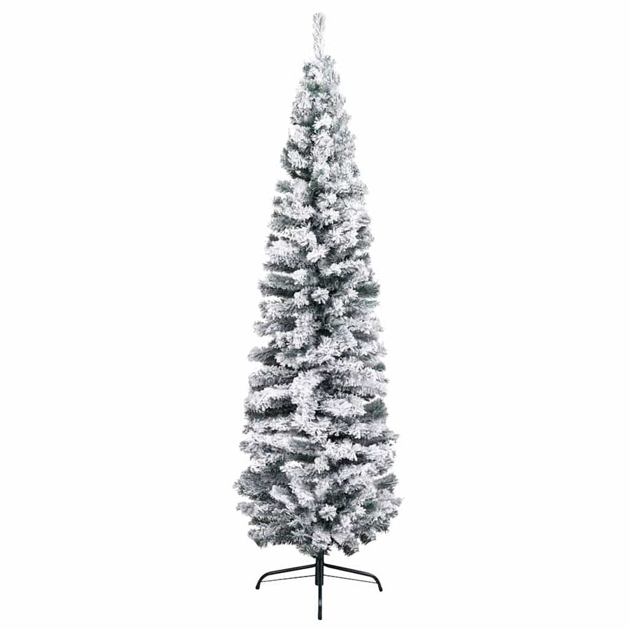 Slim Artificial Pre-lit Christmas Tree with Ball Set Green 180 cm