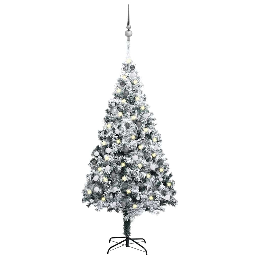 Artificial Pre-lit Christmas Tree with Ball Set Green 240cm PVC