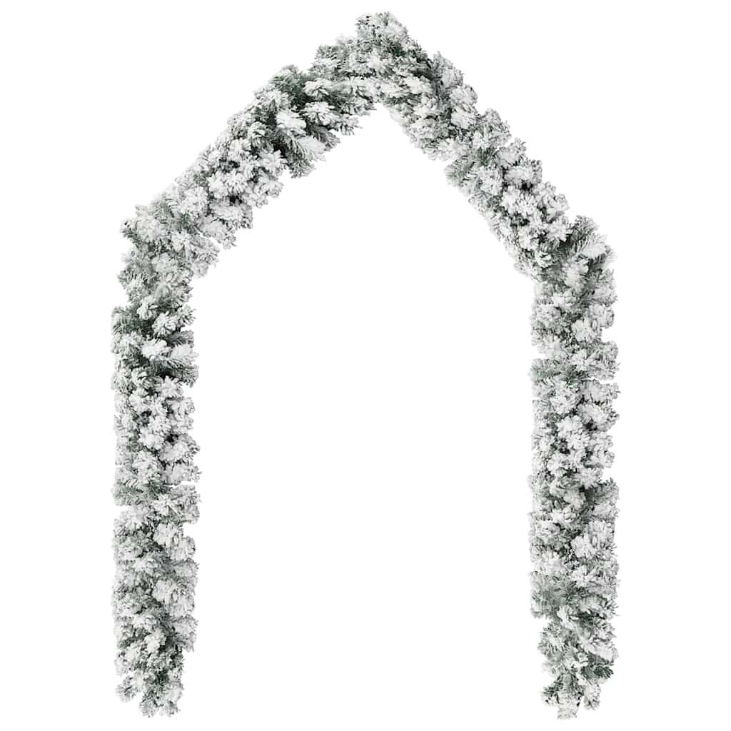 Christmas Garland with LEDs&Ball Set Green 5 m PVC