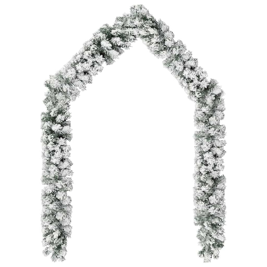 Christmas Garland with LEDs&Ball Set Green 5 m PVC