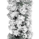 Christmas Garland with LEDs&Ball Set Green 5 m PVC - Side View