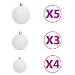 Christmas Garland with LEDs&Ball Set Green 5 m PVC