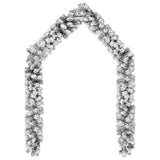 Christmas Garland with LEDs&Ball Set Green 10 m PVC - Front View