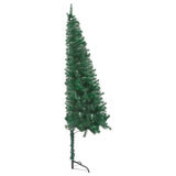 Corner Artificial Pre-lit Christmas Tree Green 120 cm PVC - Top-Down View