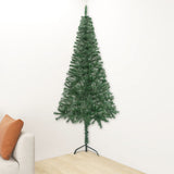 Corner Artificial Pre-lit Christmas Tree Green 150 cm PVC - Front View