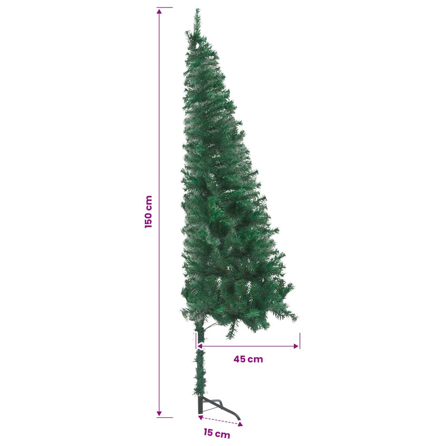 Corner Artificial Pre-lit Christmas Tree Green 150 cm PVC