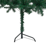 Corner Artificial Pre-lit Christmas Tree Green 240 cm PVC - 45-Degree Angle