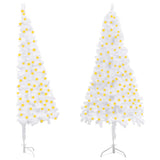 Corner Artificial Pre-lit Christmas Tree White 120 cm PVC