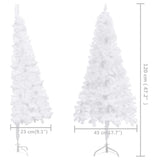 Corner Artificial Pre-lit Christmas Tree White 120 cm PVC - Extra Image