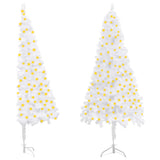 Corner Artificial Pre-lit Christmas Tree White 180 cm PVC