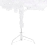 Corner Artificial Pre-lit Christmas Tree White 180 cm PVC - Rear View