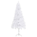 Corner Artificial Pre-lit Christmas Tree White 240 cm PVC - Top-Down View