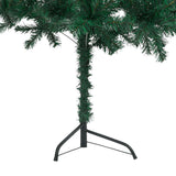 Corner Artificial Christmas Tree LEDs&Ball Set Green 180 cm PVC