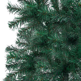 Corner Artificial Christmas Tree LEDs&Ball Set Green 240 cm PVC - Top-Down View
