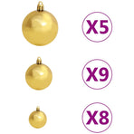 Corner Artificial Christmas Tree LEDs&Ball Set White 150 cm PVC