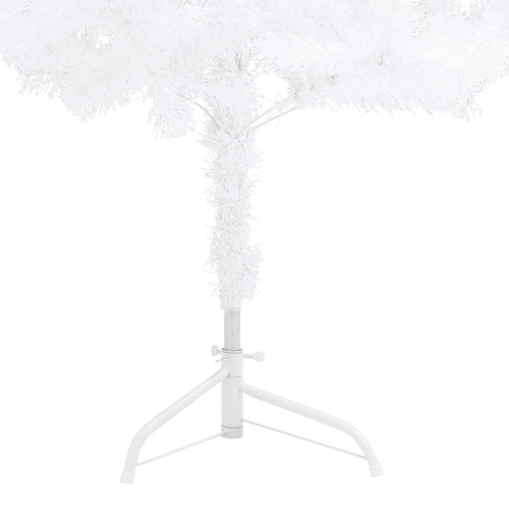 Corner Artificial Christmas Tree LEDs&Ball Set White 180 cm PVC