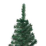 Corner Artificial Christmas Tree LEDs&Ball Set Green 180 cm PVC