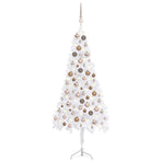 Corner Artificial Christmas Tree LEDs&Ball Set White 120 cm PVC