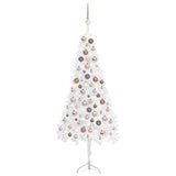 Corner Artificial Christmas Tree LEDs&Ball Set White 120 cm PVC