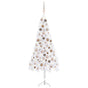 Corner Artificial Christmas Tree LEDs&Ball Set White 120 cm PVC