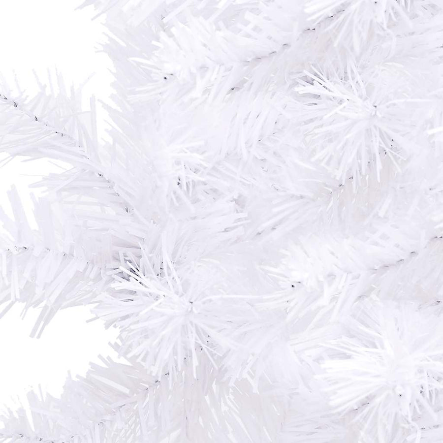Corner Artificial Christmas Tree LEDs&Ball Set White 150 cm PVC