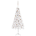 Corner Artificial Christmas Tree LEDs&Ball Set White 180 cm PVC