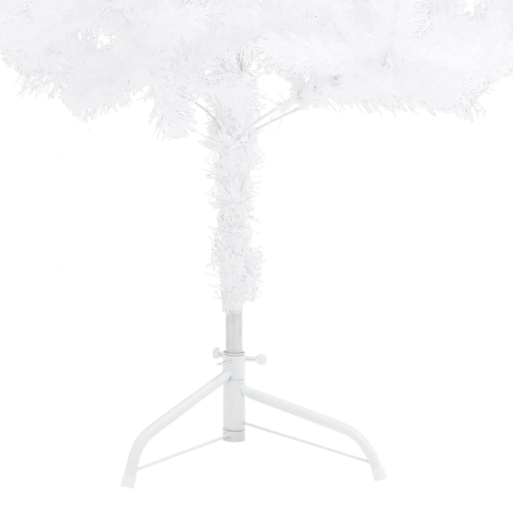 Corner Artificial Christmas Tree LEDs&Ball Set White 180 cm PVC