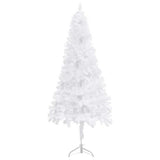 Corner Artificial Christmas Tree LEDs&Ball Set White 120 cm PVC - Front View