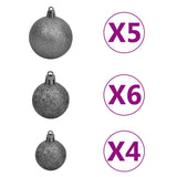 Corner Artificial Christmas Tree LEDs&Ball Set White 120 cm PVC
