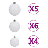 Corner Artificial Christmas Tree LEDs&Ball Set White 120 cm PVC